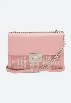 Straw Faux Leather Shoulder Bag
