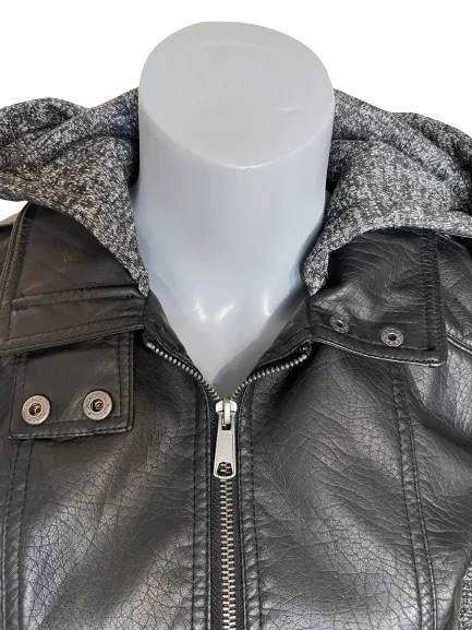 Streetwear Society Faux Leather Sweater Jacket