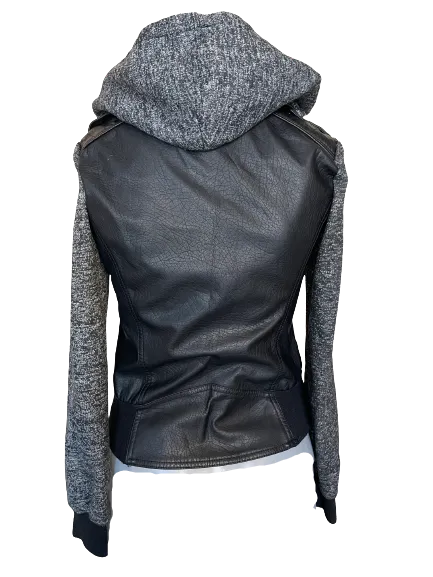 Streetwear Society Faux Leather Sweater Jacket