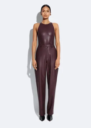 Stretch Faux Leather Tapered Trouser