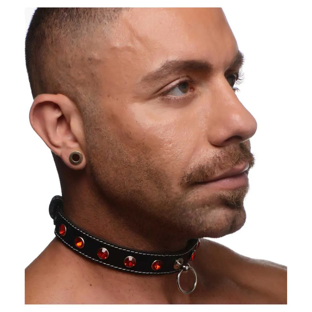 Strict Rhinestone Choker with O-Ring - Clear