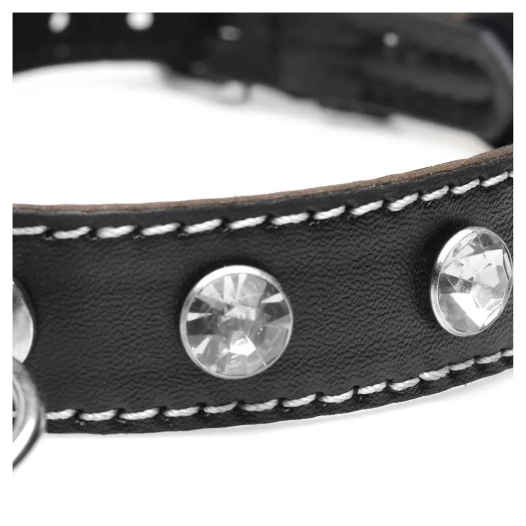 Strict Rhinestone Choker with O-Ring - Clear