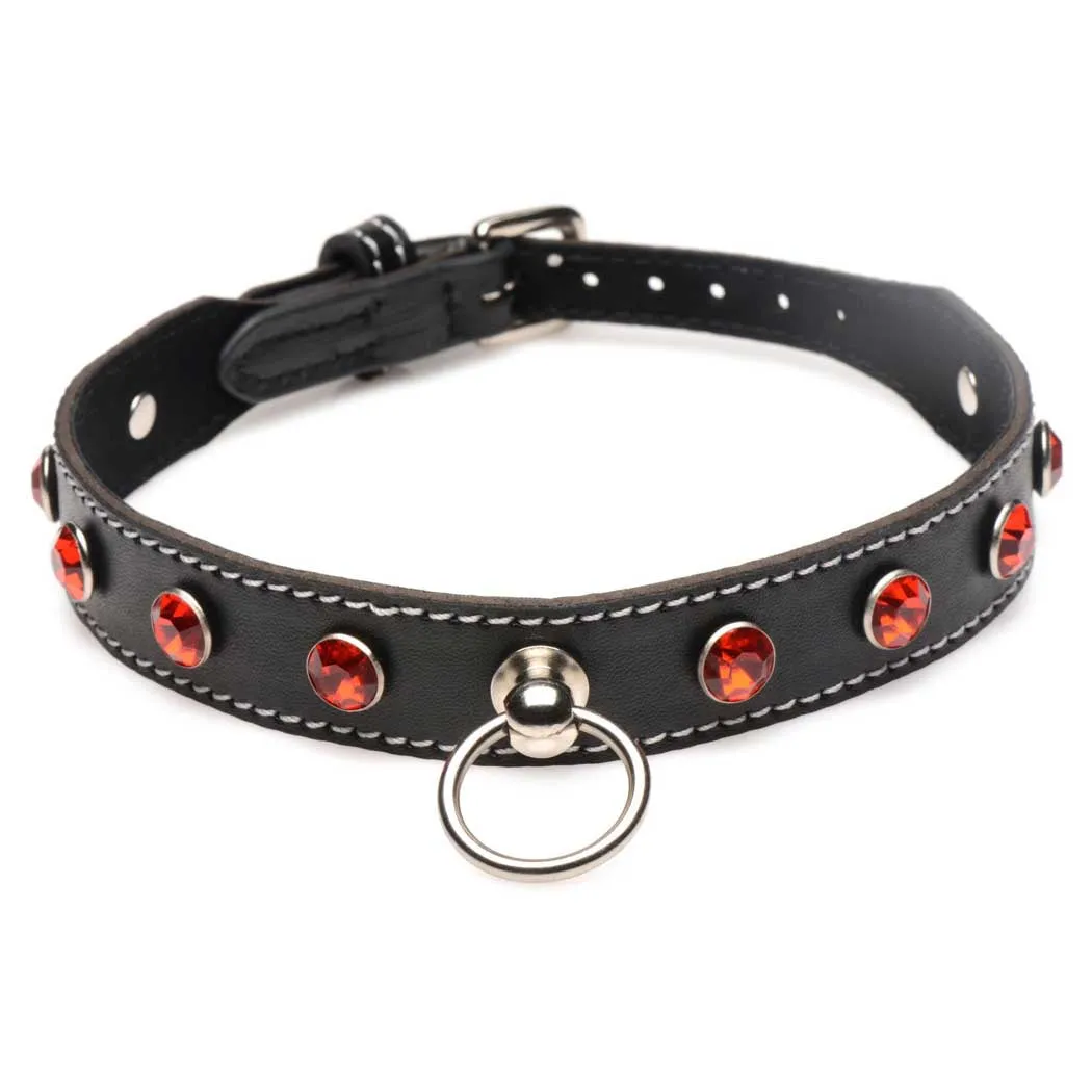 Strict Rhinestone Choker with O-Ring - Clear