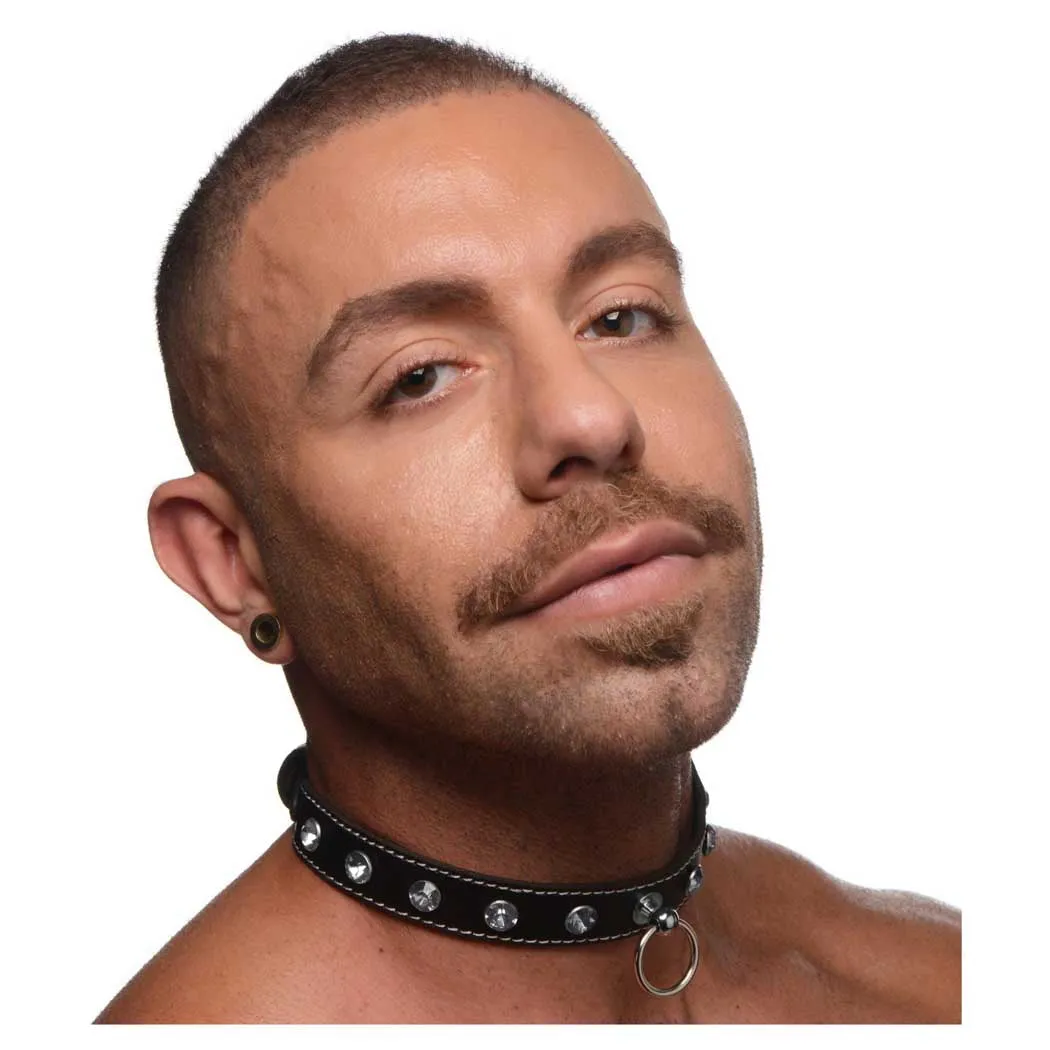 Strict Rhinestone Choker with O-Ring - Clear