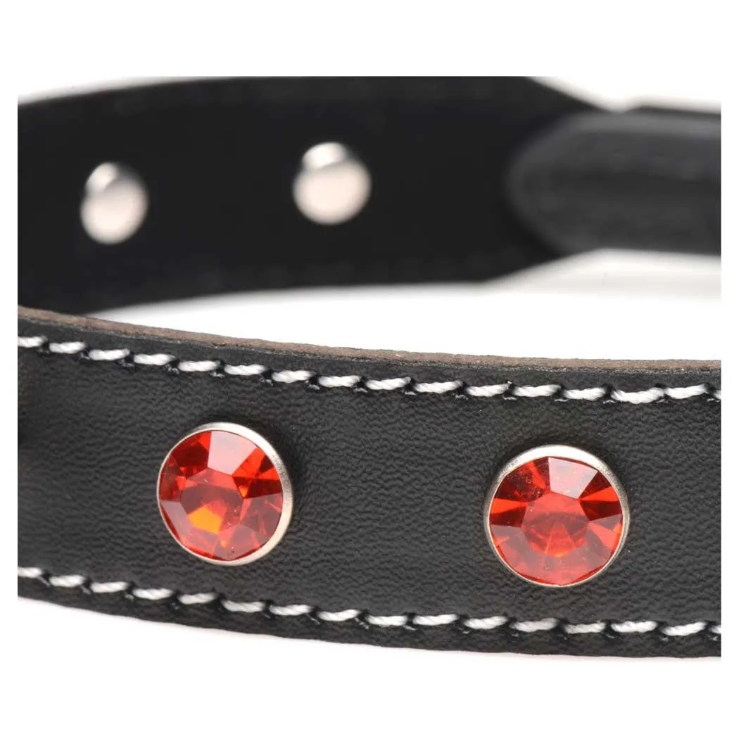 Strict Rhinestone Choker with O-Ring - Clear