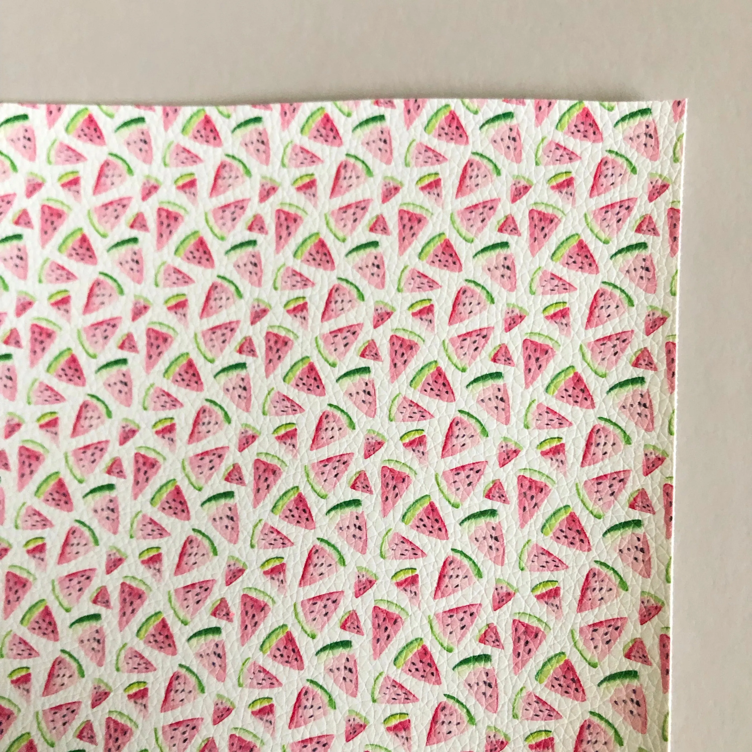 Summer watermelon watercolor faux leather