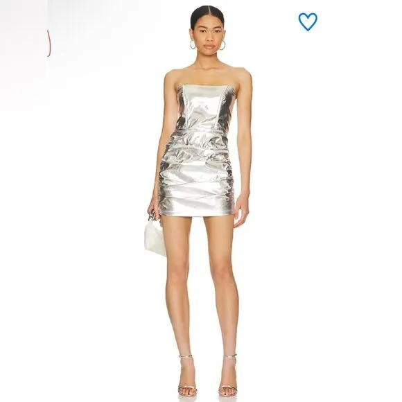 superdown nellie mini strapless metallic y2k space dress 90s New Year’s Eve