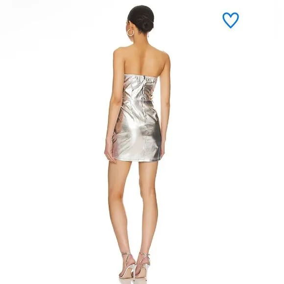 superdown nellie mini strapless metallic y2k space dress 90s New Year’s Eve