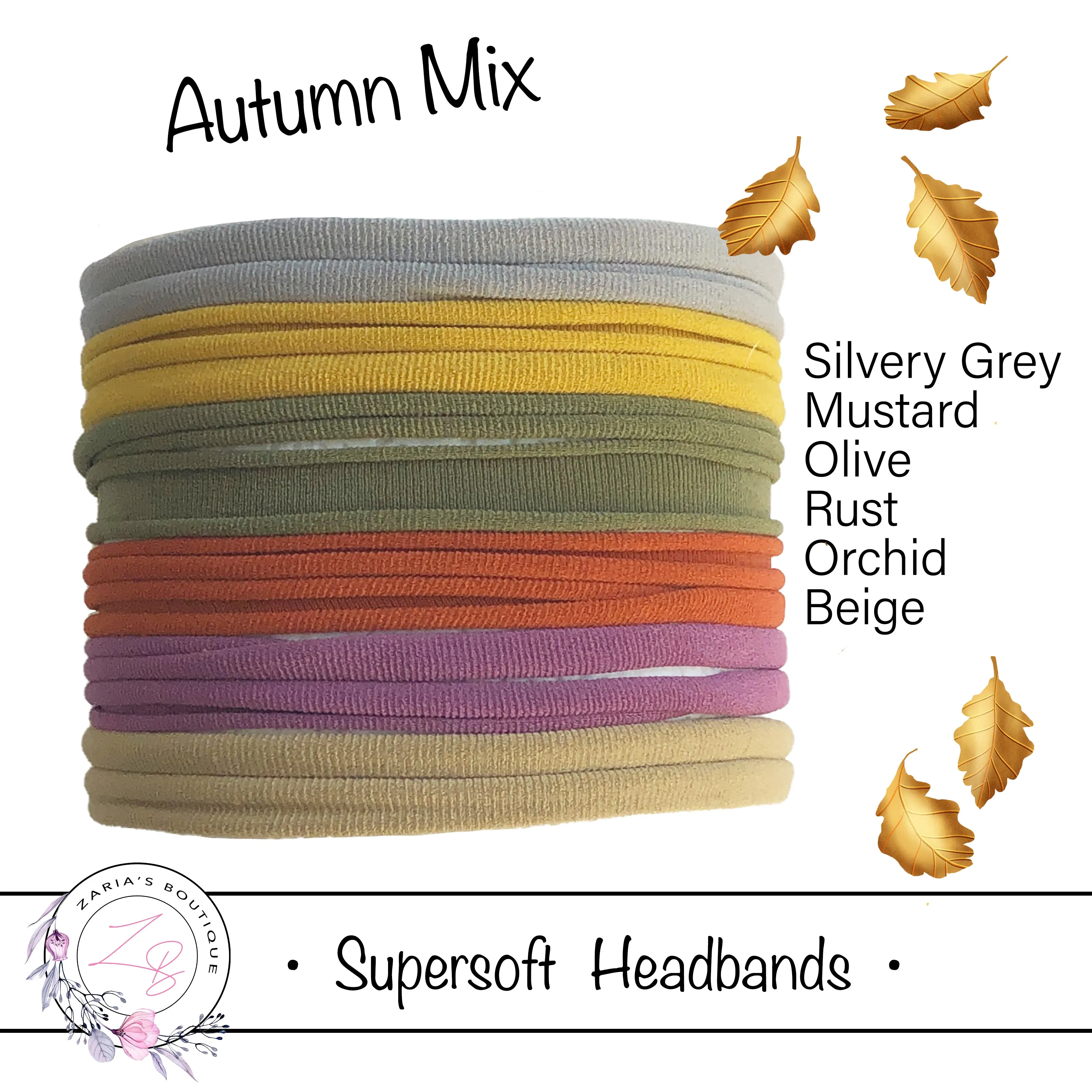 SUPERSOFT Headbands ~ 12 pack ~ Autumn Mix