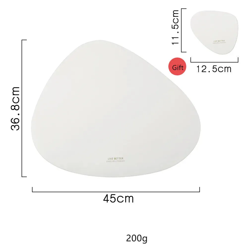 Tableware Pad Placemat Table Mat  PU Leather Heat Insulation Non-Slip Simple Placemats And Coaster Set Placemat for Dining Table
