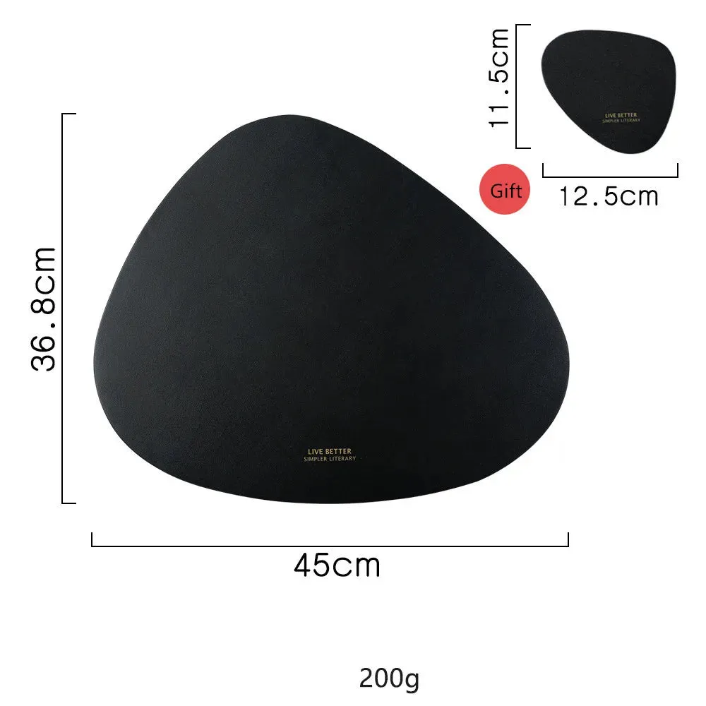 Tableware Pad Placemat Table Mat  PU Leather Heat Insulation Non-Slip Simple Placemats And Coaster Set Placemat for Dining Table
