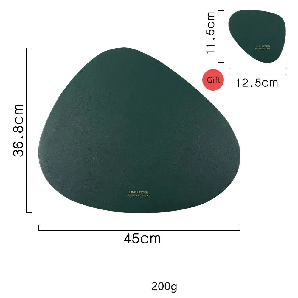 Tableware Pad Placemat Table Mat  PU Leather Heat Insulation Non-Slip Simple Placemats And Coaster Set Placemat for Dining Table
