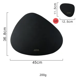 Tableware Pad Placemat Table Mat  PU Leather Heat Insulation Non-Slip Simple Placemats And Coaster Set Placemat for Dining Table