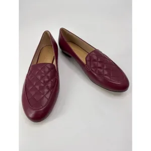 Talbots Ryan Quilted Leather Loafer Flat Shoe Burgundy Wine Red Size 11