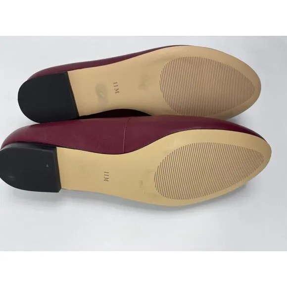 Talbots Ryan Quilted Leather Loafer Flat Shoe Burgundy Wine Red Size 11