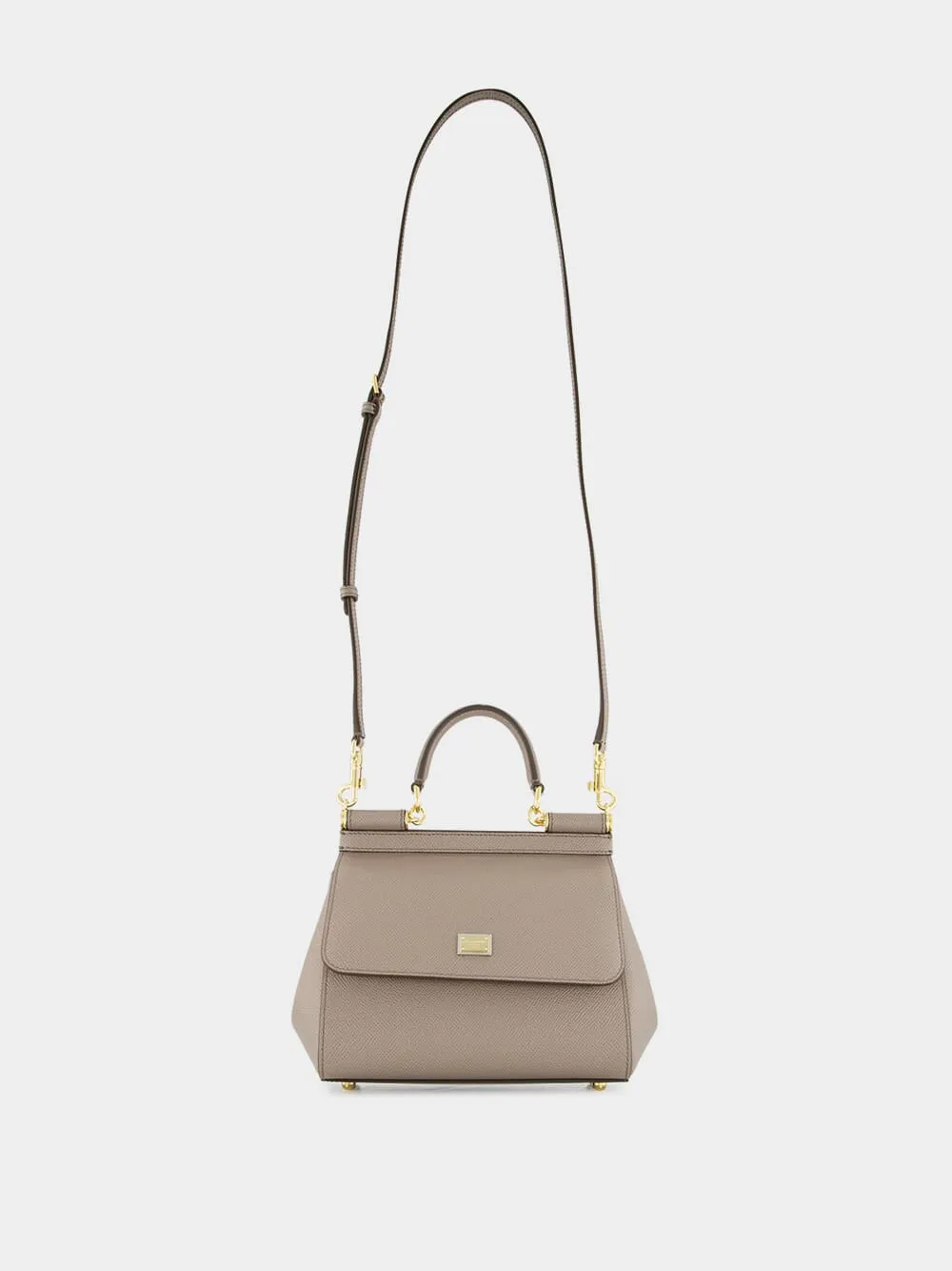 Taupe Small Dauphine Leather Sicily Bag