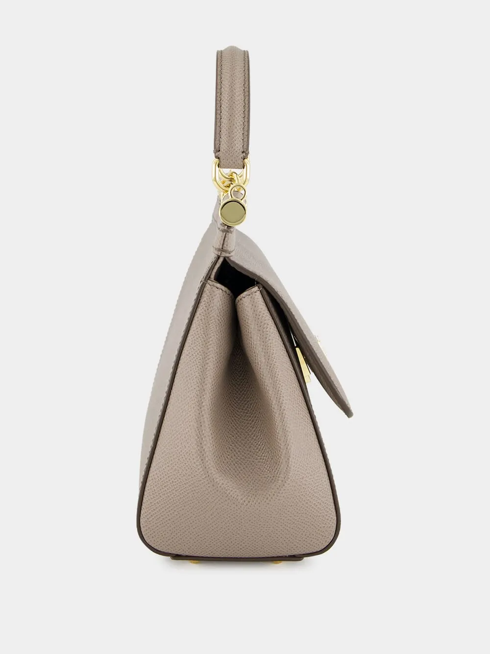 Taupe Small Dauphine Leather Sicily Bag