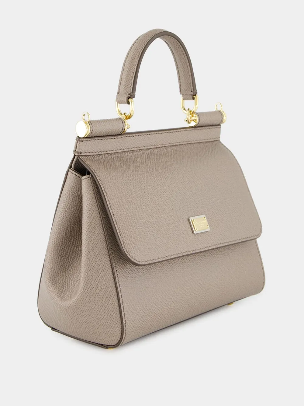 Taupe Small Dauphine Leather Sicily Bag