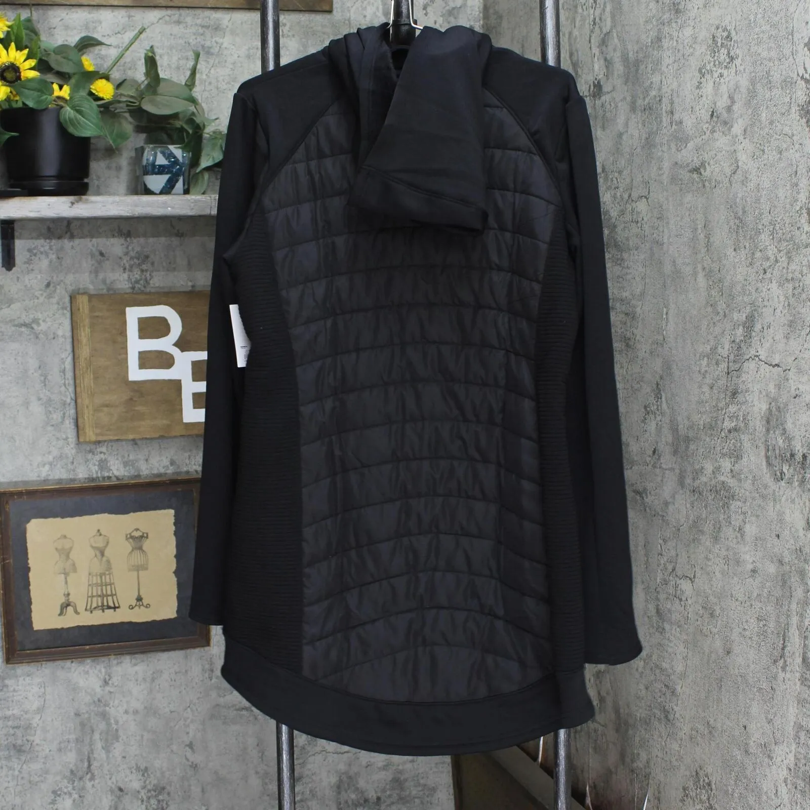Tek Gear Women's Long Mixed Media Jacket WT33A206RS Black XL