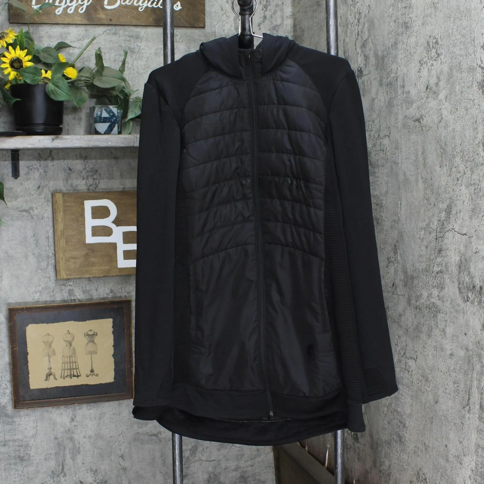 Tek Gear Women's Long Mixed Media Jacket WT33A206RS Black XL