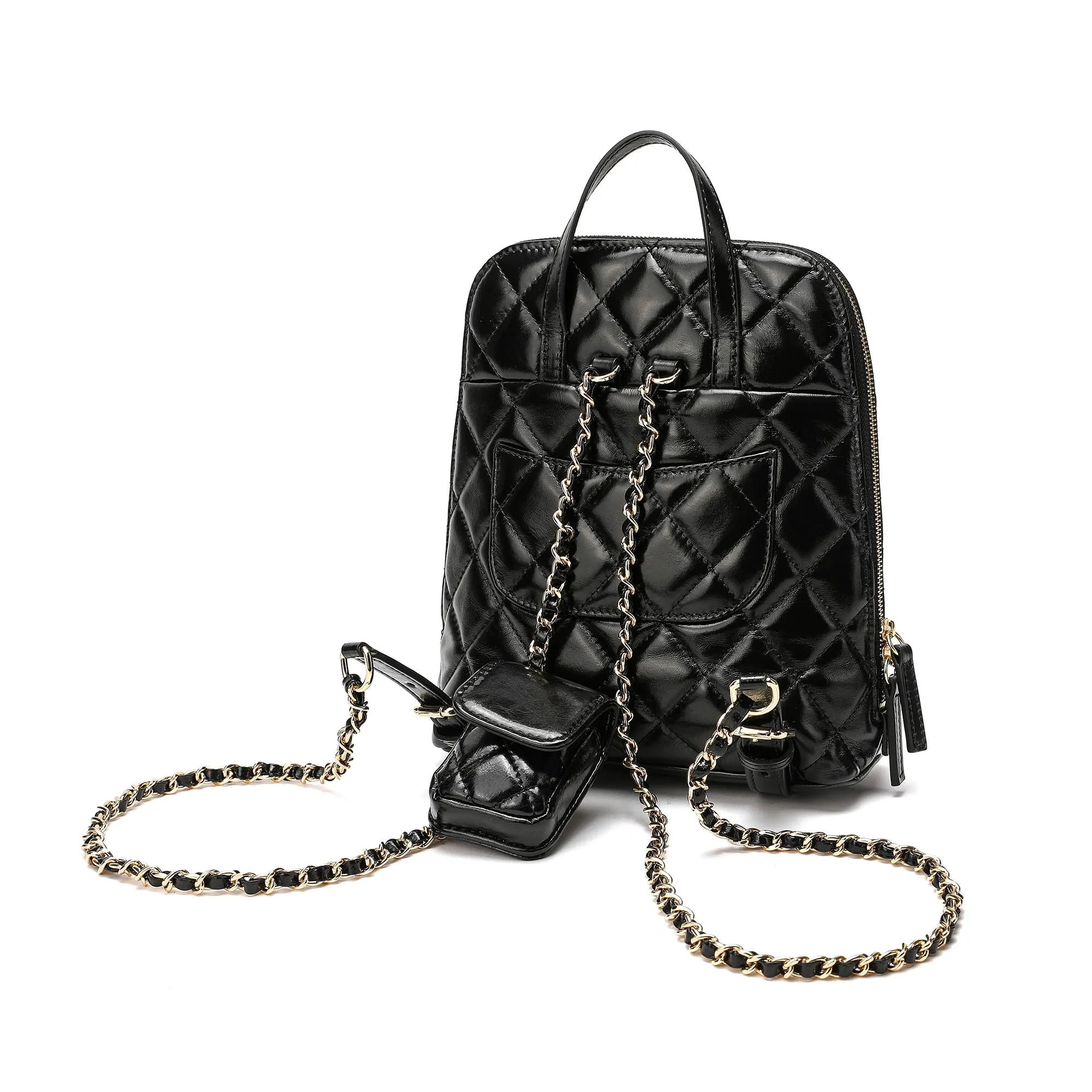 Tiffany & Fred Quilted Lambskin Leather Backpack