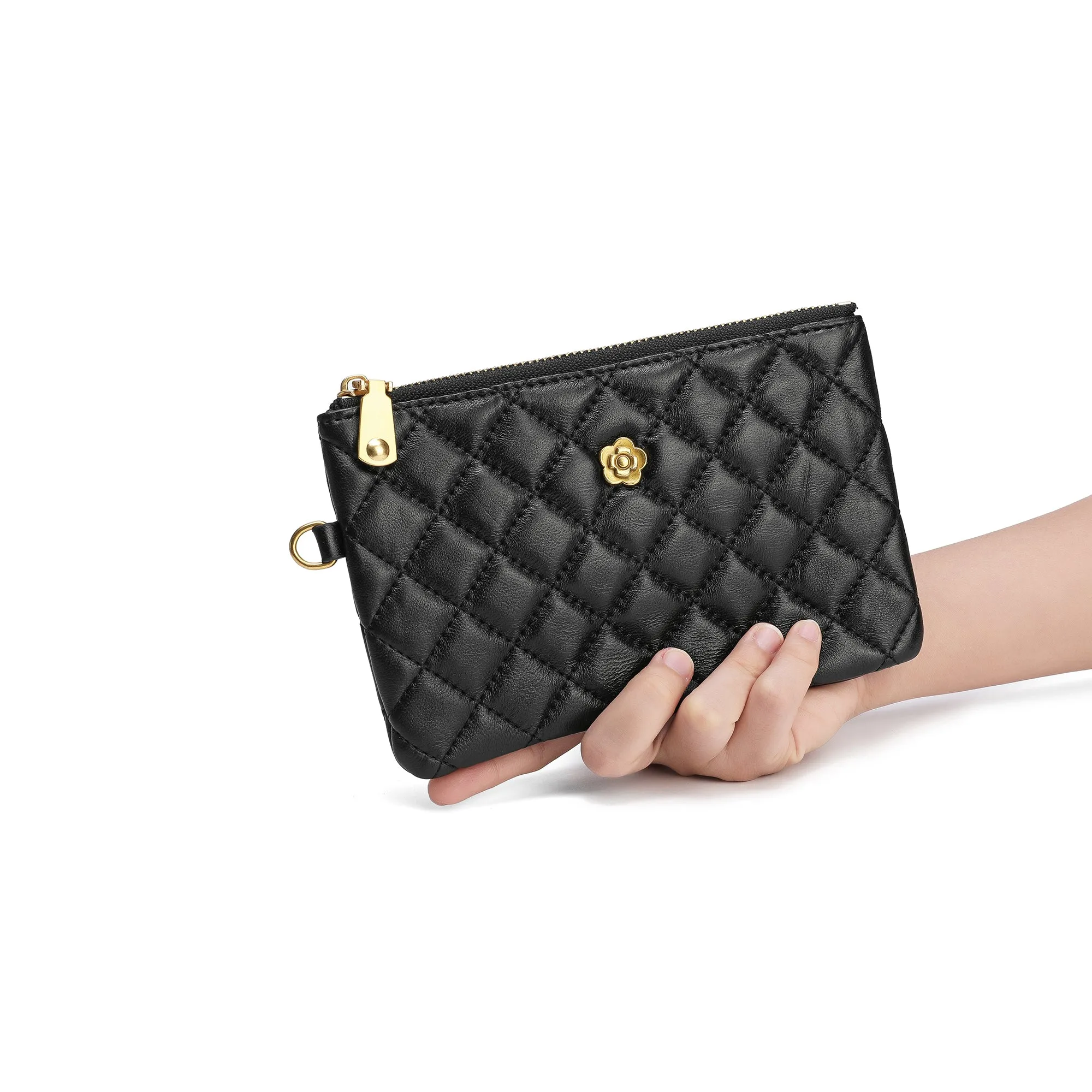 Tiffany & Fred Quilted Sheepskin Leather Pouch/Wallet