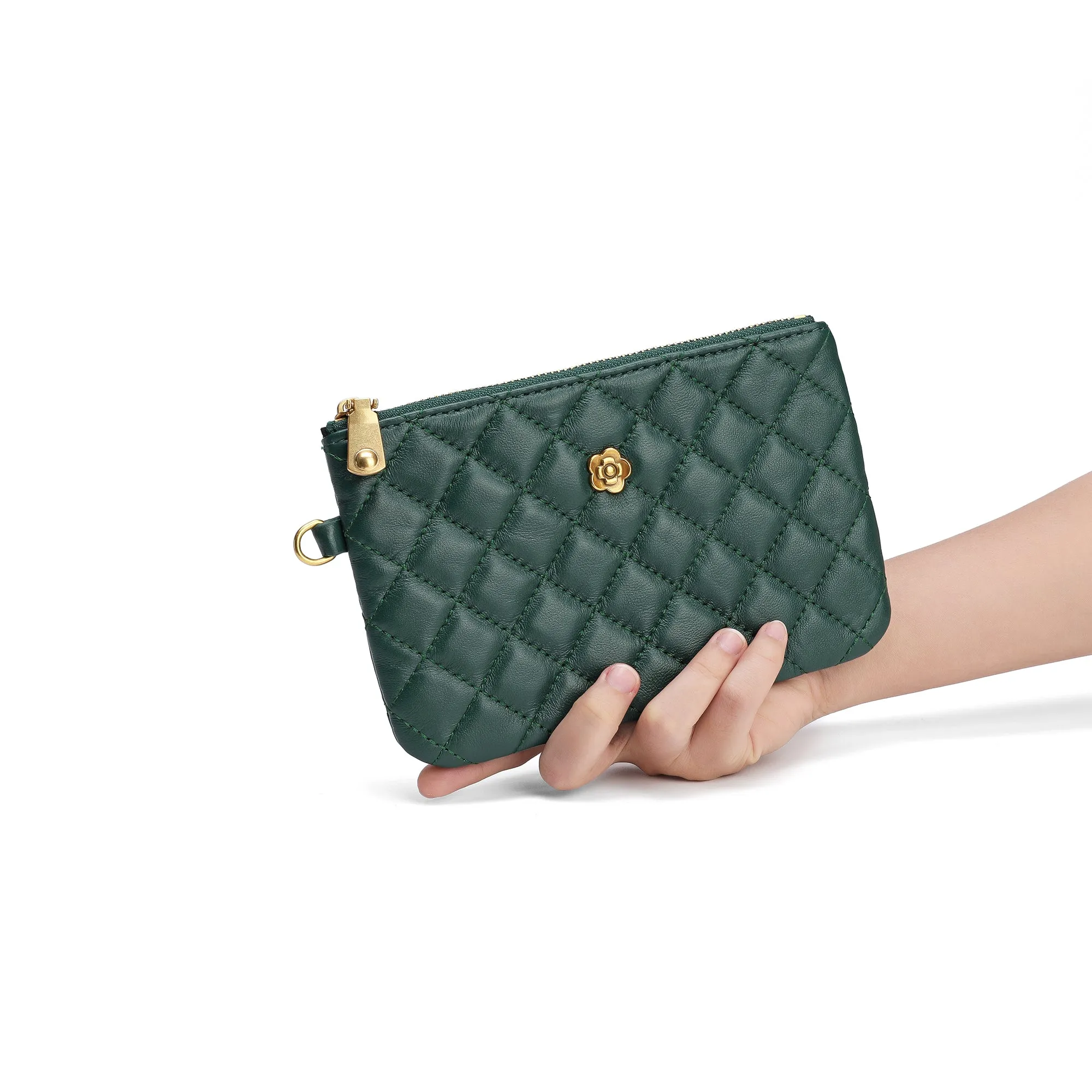 Tiffany & Fred Quilted Sheepskin Leather Pouch/Wallet