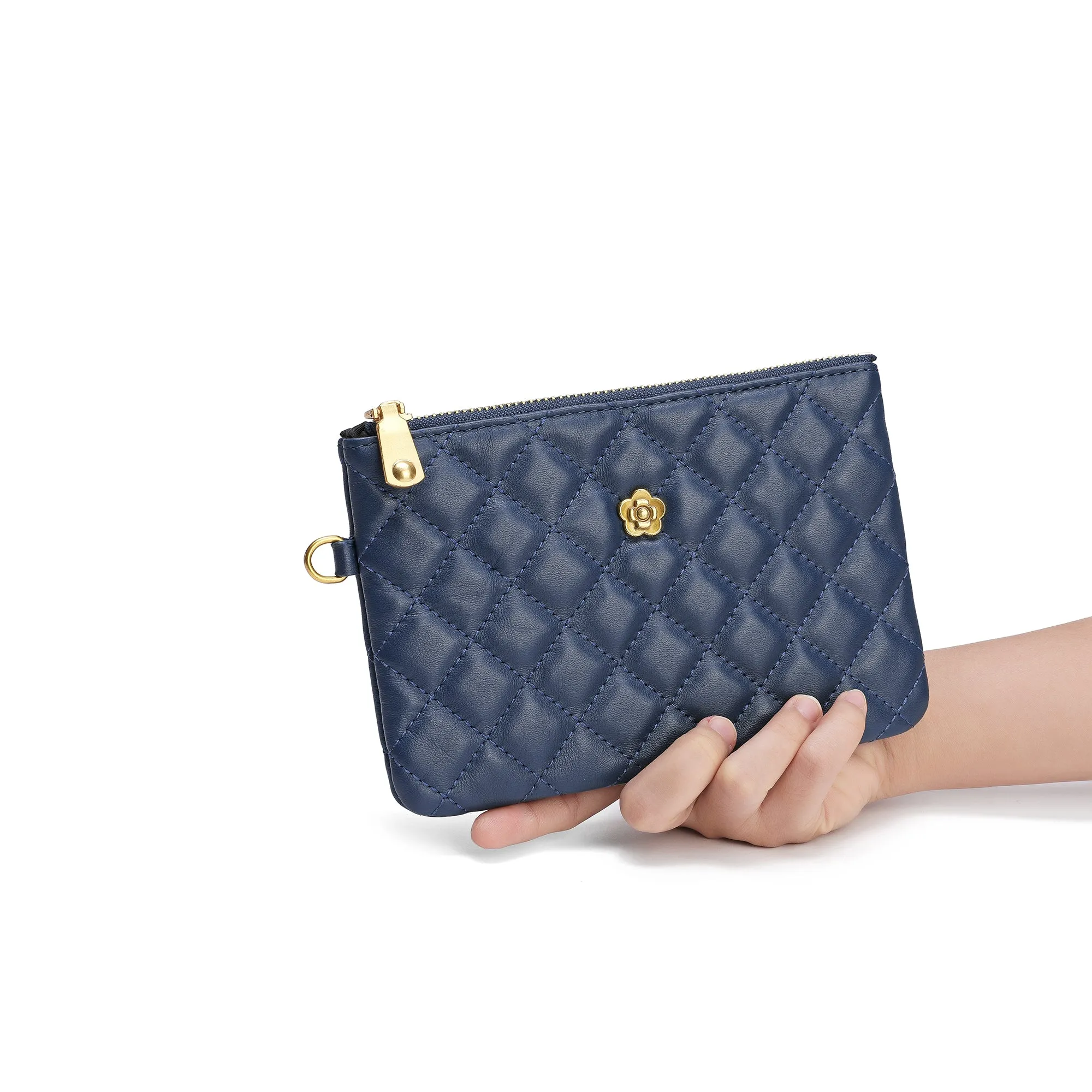 Tiffany & Fred Quilted Sheepskin Leather Pouch/Wallet