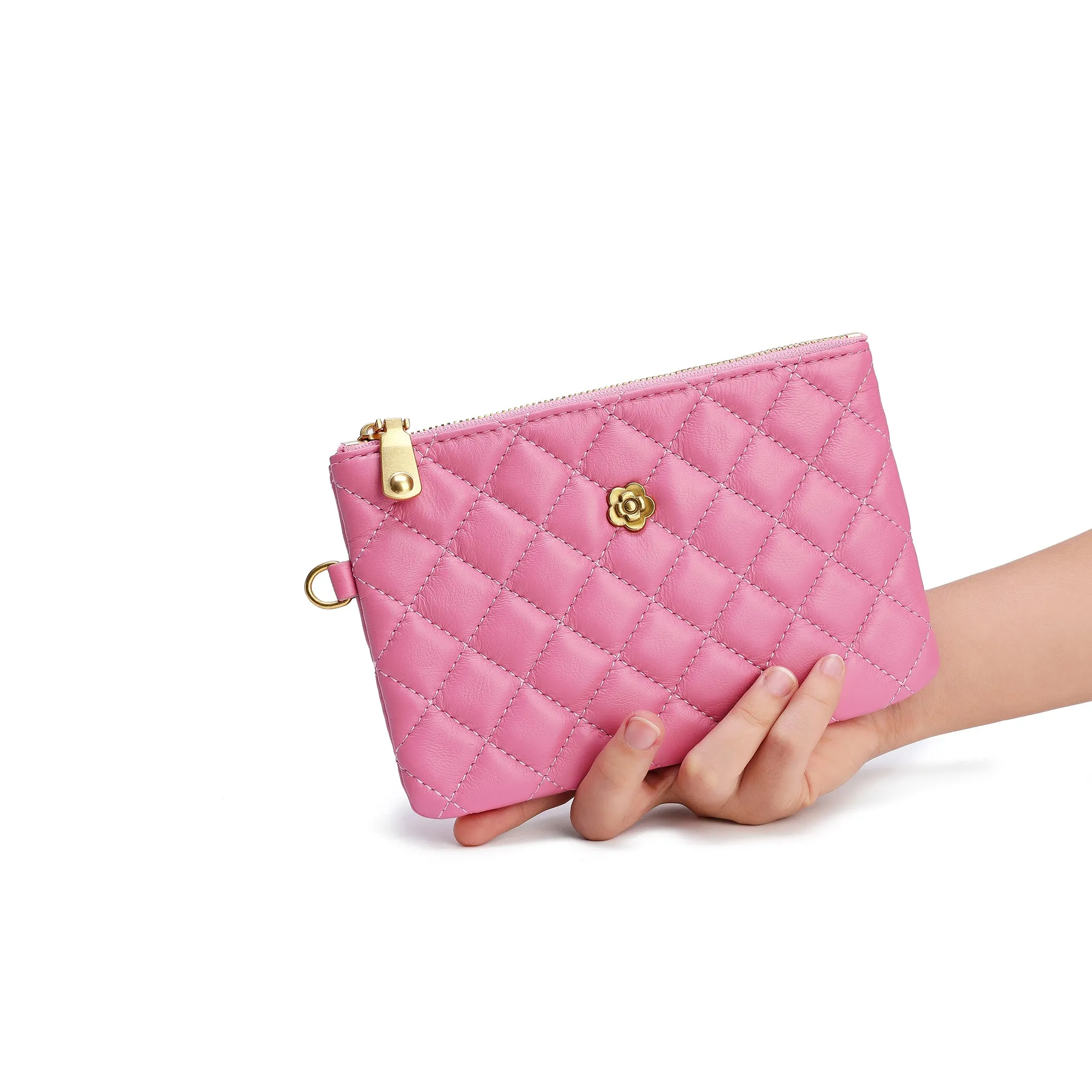 Tiffany & Fred Quilted Sheepskin Leather Pouch/Wallet