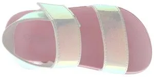 Toddler Girls Glitter Holographic Faux Leather Double Strap Upper with Velcro Trim