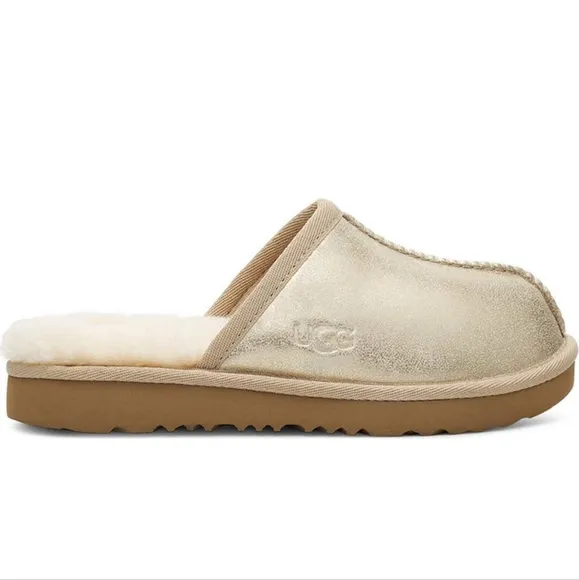 UGG Kids' Keegan Metallic UGGplush Faux Fur Lined Slipper