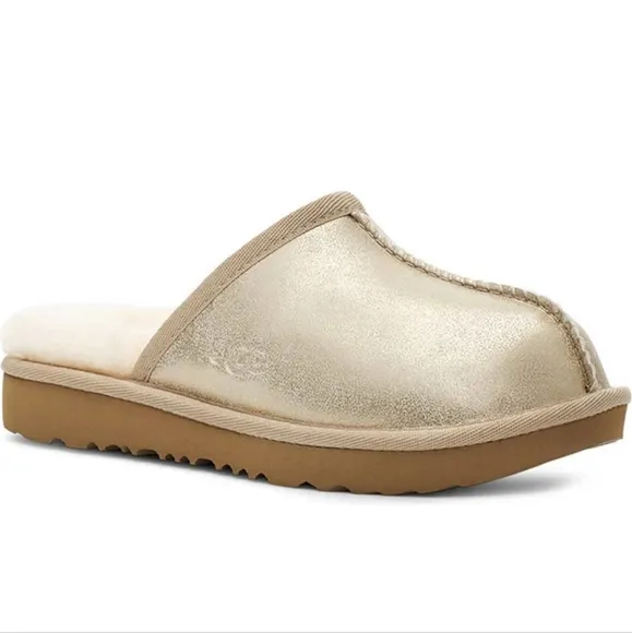 UGG Kids' Keegan Metallic UGGplush Faux Fur Lined Slipper