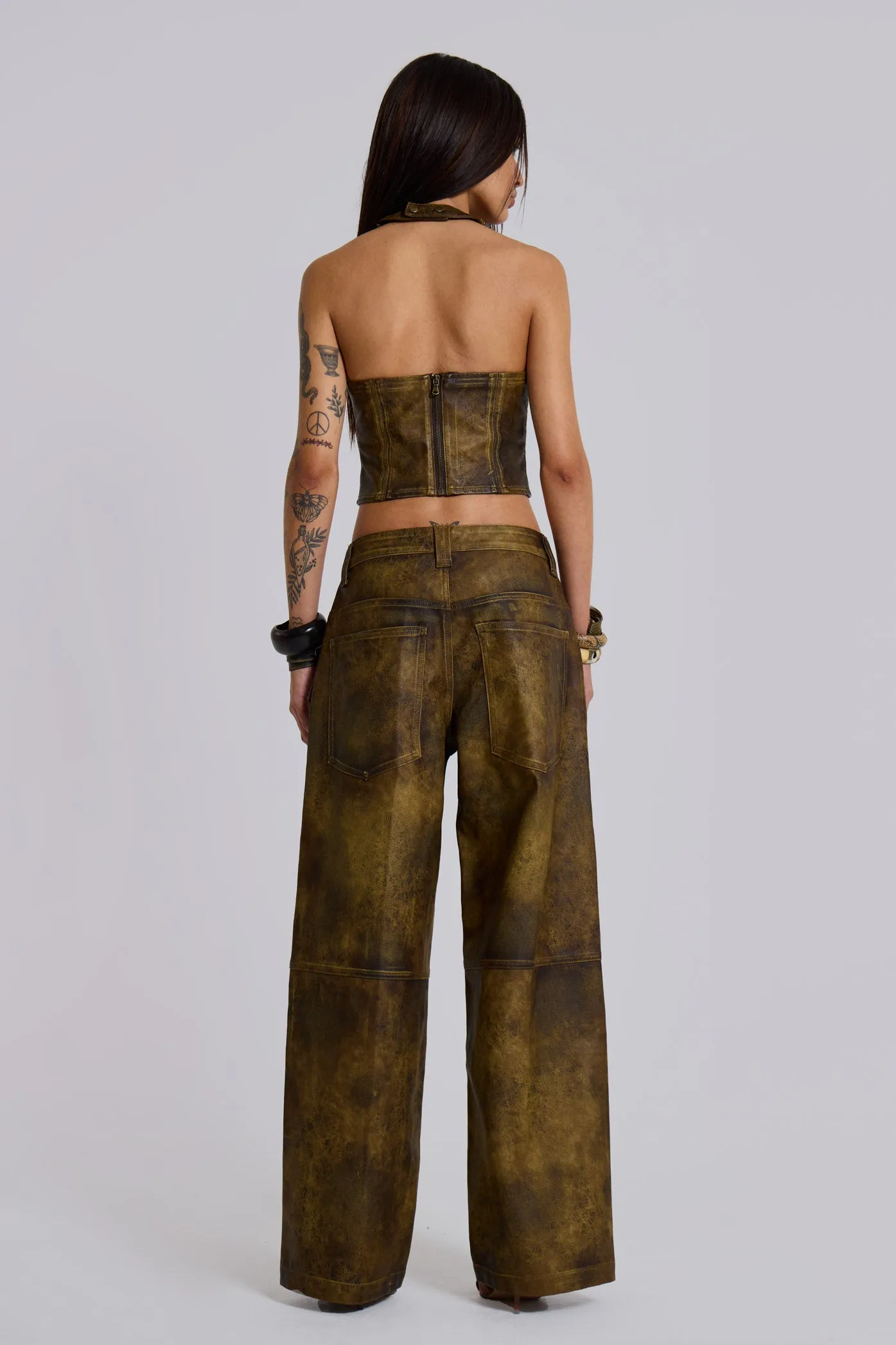 Vaca Faux Leather Colossus Trousers