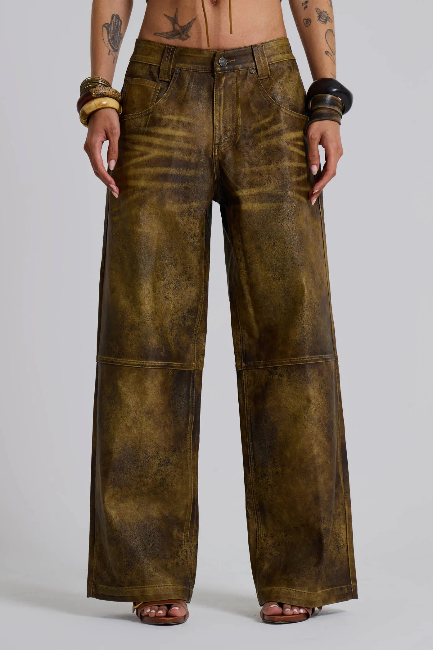 Vaca Faux Leather Colossus Trousers