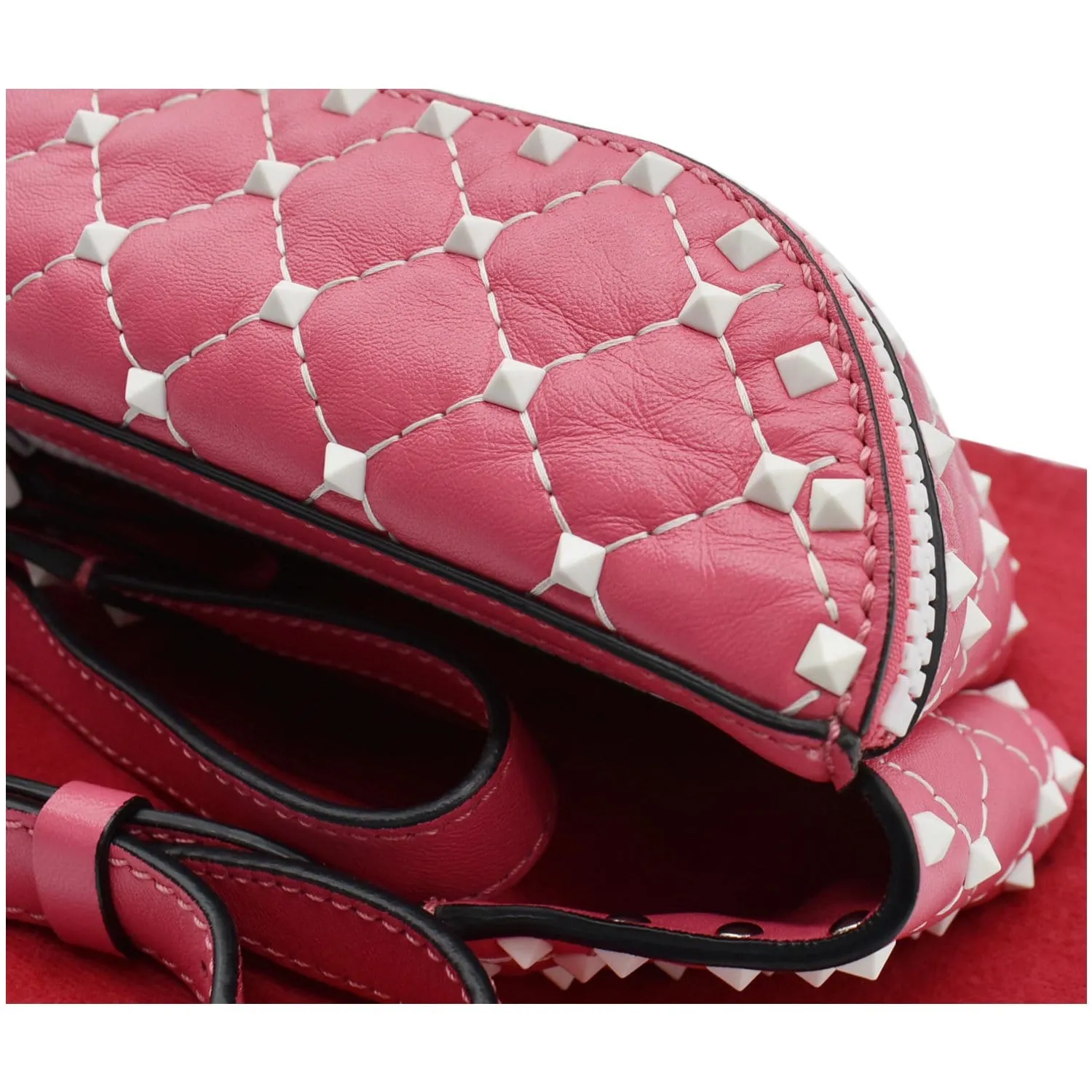 VALENTINO Free Rockstud Spike Leather Belt Bag Pink