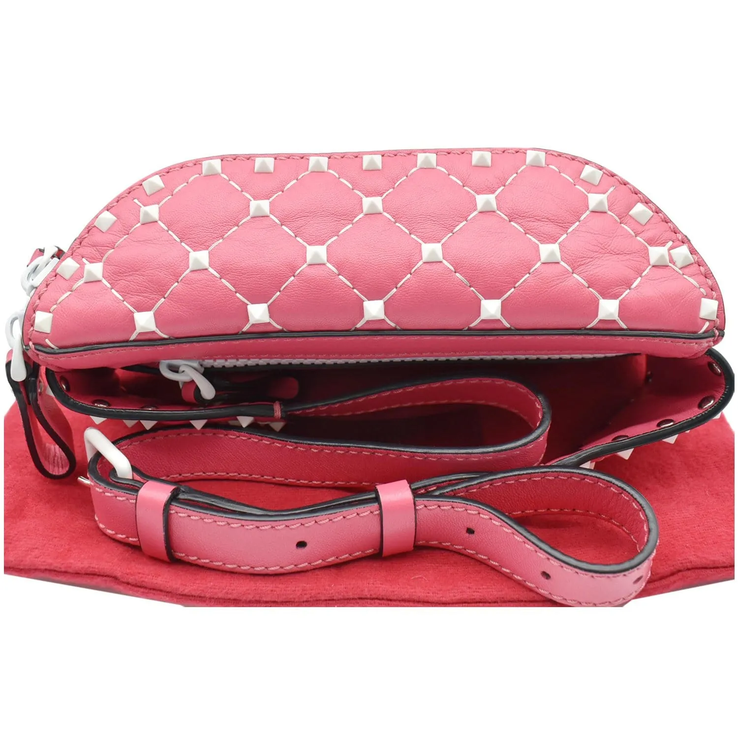 VALENTINO Free Rockstud Spike Leather Belt Bag Pink