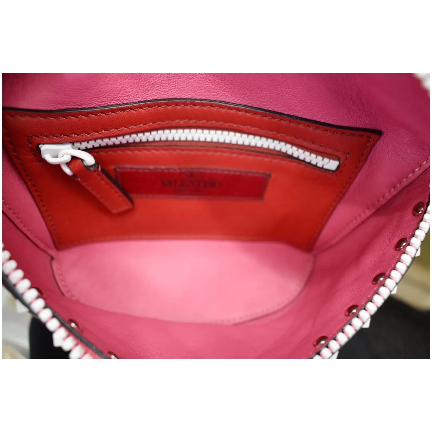 VALENTINO Free Rockstud Spike Leather Belt Bag Pink