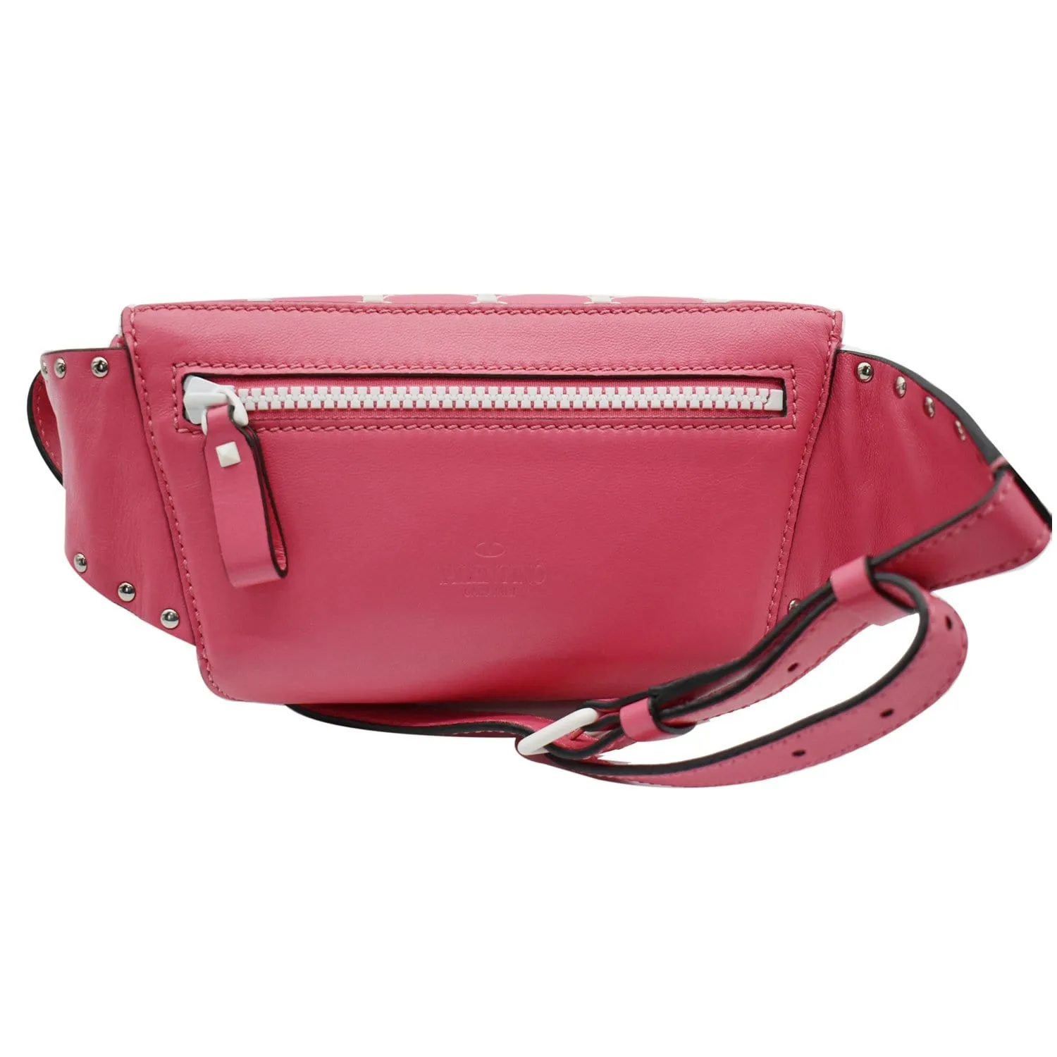 VALENTINO Free Rockstud Spike Leather Belt Bag Pink