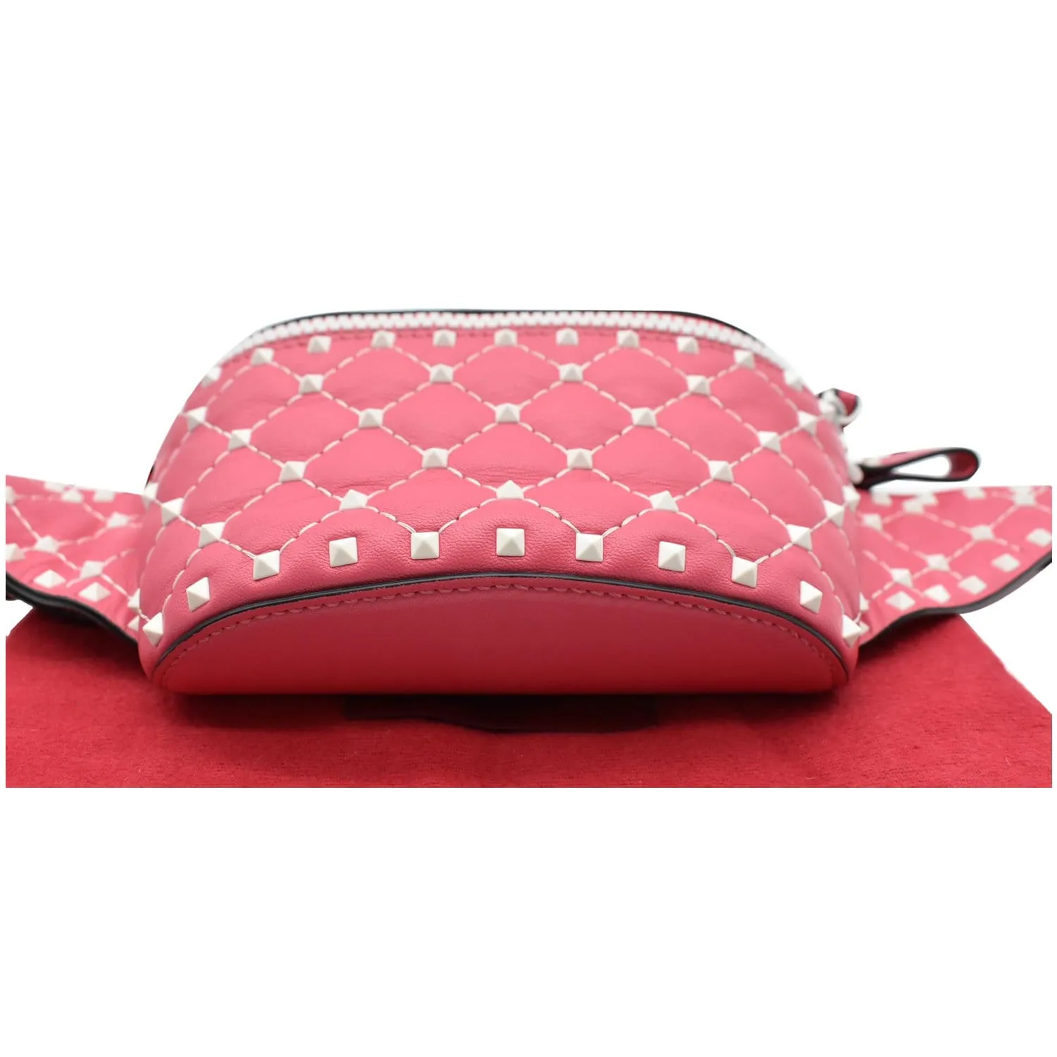 VALENTINO Free Rockstud Spike Leather Belt Bag Pink
