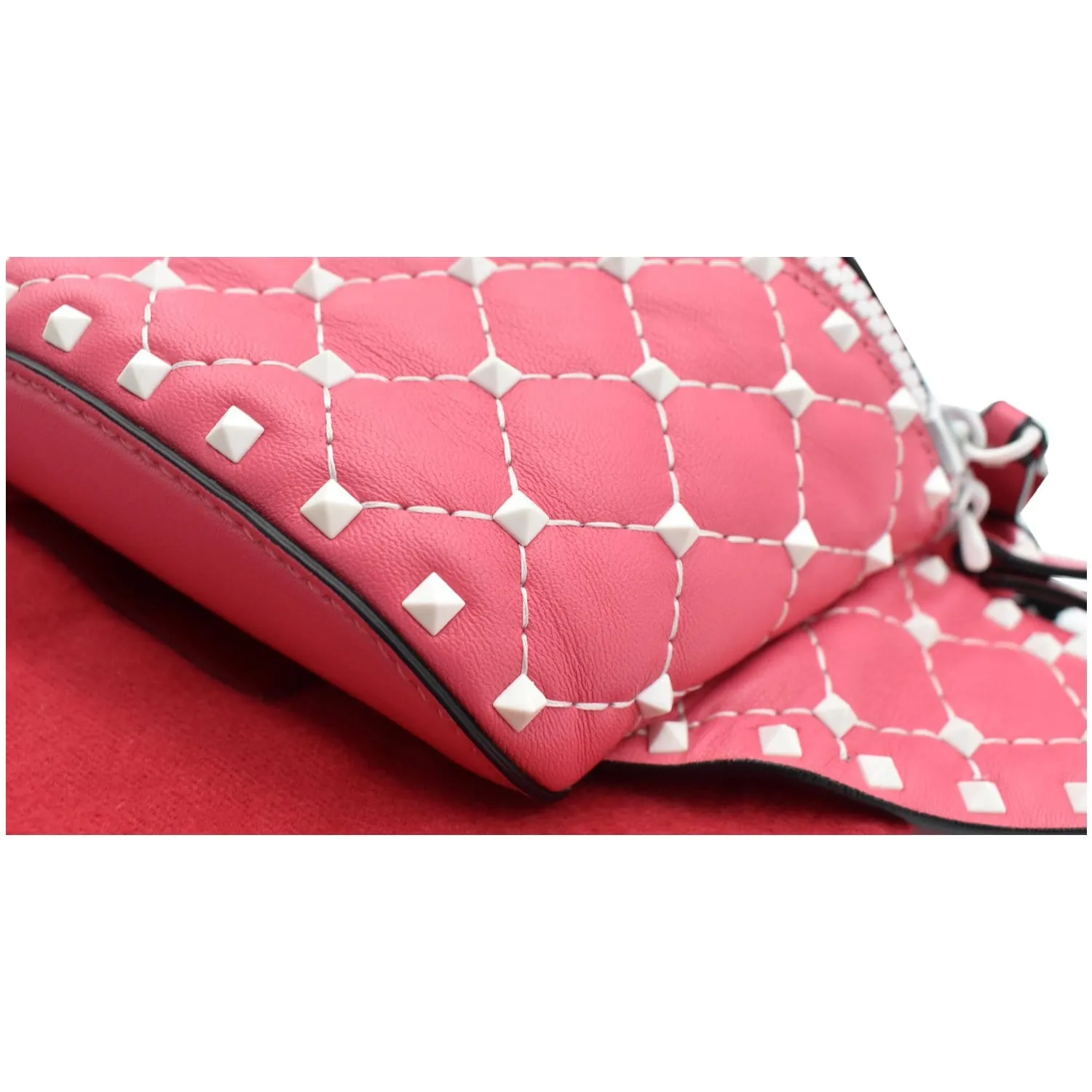 VALENTINO Free Rockstud Spike Leather Belt Bag Pink
