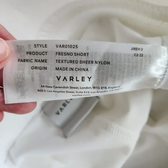 VARLEY‎ Womens White Fresno Shorts Size Small NWT Lightweight Breathable Running