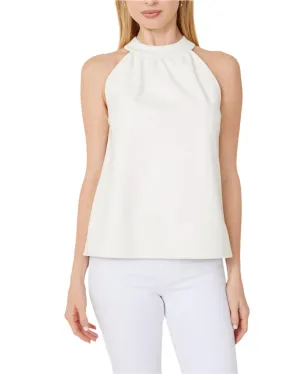 Vegan Leather Halter Top - White