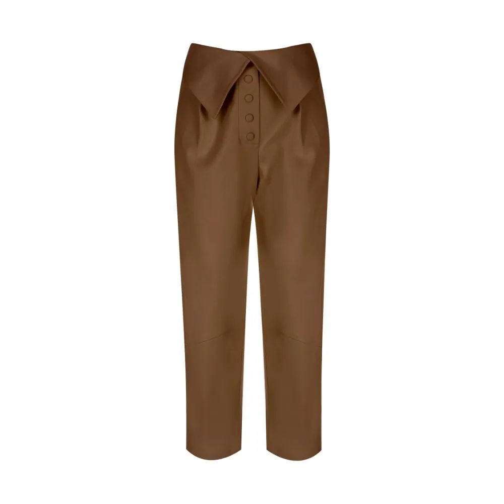 Vegan-Leather High-Rise Pant