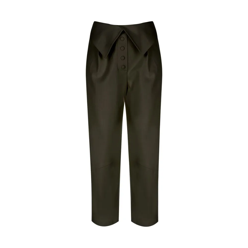 Vegan-Leather High-Rise Pant