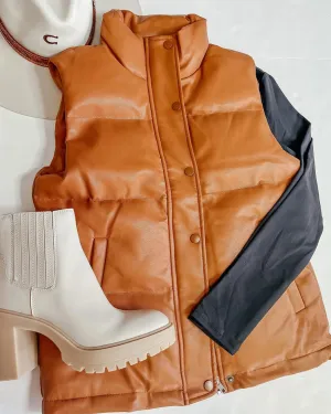 Vegan Leather Puffer, Two Colors