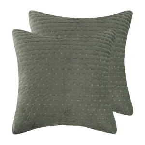 Velvet Stitch Euro Sham - Set of 2