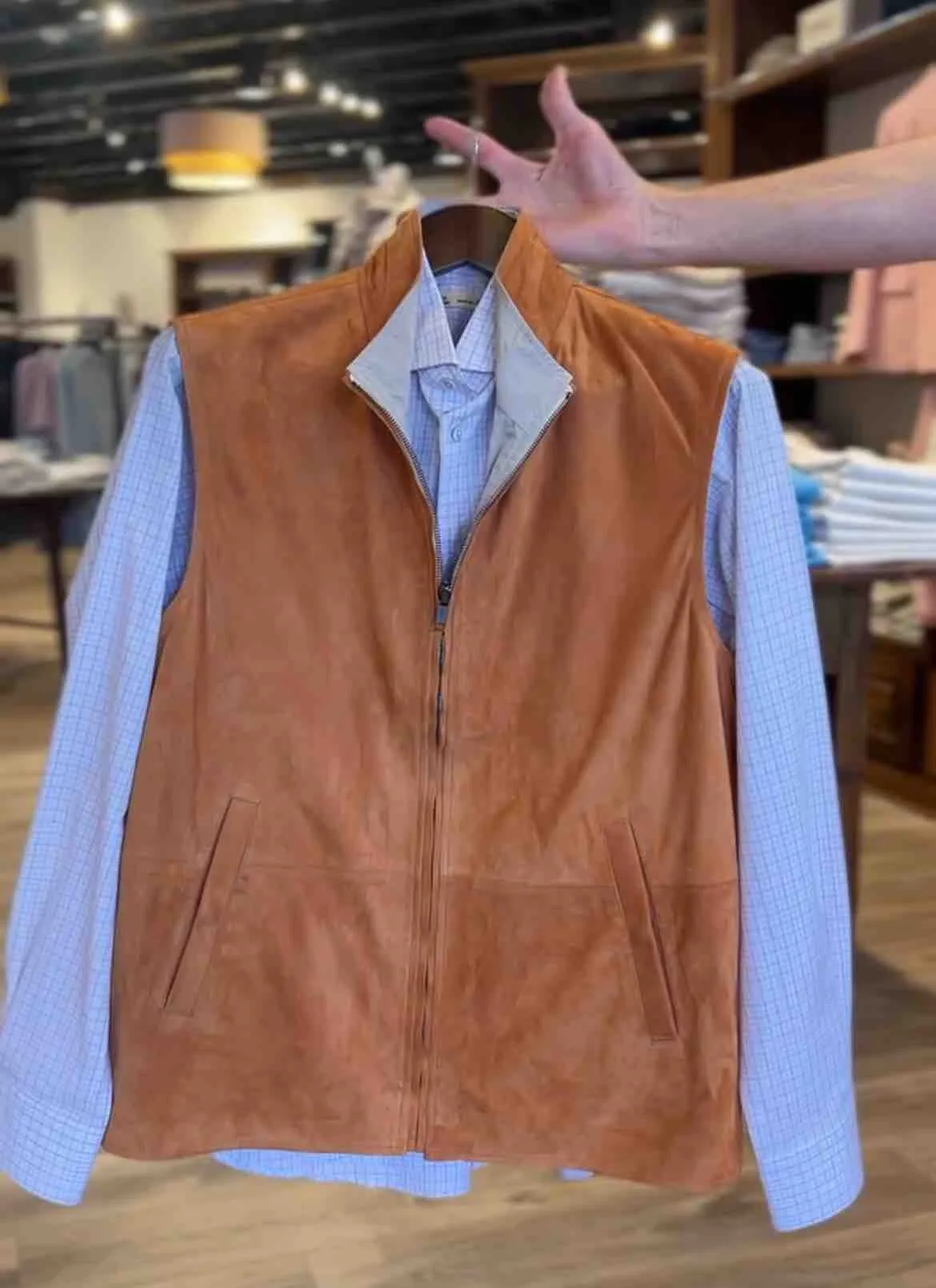 VERNACCIA REVERSIBLE SUEDE VEST - LIGHT VICUNA