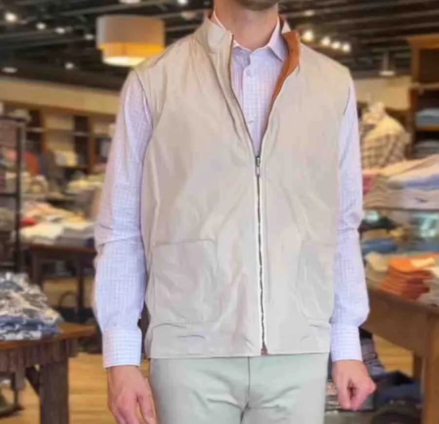 VERNACCIA REVERSIBLE SUEDE VEST - LIGHT VICUNA
