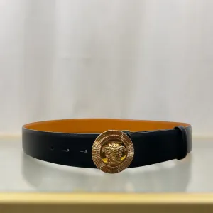 VERSACE Medusa Medallion Black Brown Leather Reversible Belt SZ95/38(L/XL)