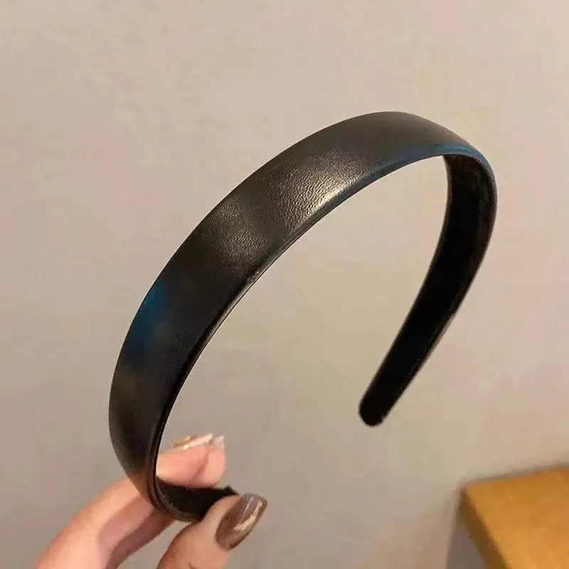 Vintage PU Leather Hair Hoop for Women - Fashion Headband Accessory